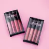 4pcs Mattlip Gloss Set flüssiger Lippenstift Sexy Glanzsätze langlebige Feuchtigkeit wasserdichte Lipglaze