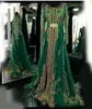 Elegante Verde Esmeralda Muçulmano Formal Vestidos de Noite Uma Linha Mangas Compridas Abaya Designs Dubai Vestido de Baile Turco Vestidos de Festa Kaftan Marroquino Desgaste para Ocasiões Especiais