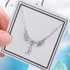Silber Farbe Edelstahl Wing Halskette Anhänger Für Frauen Koreanische Mode Partei Schmuck Zubehör Geschenk DZ312