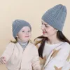 M260秋冬の赤ん坊の母帽子子供ニットキャップガールズボーイズウォームビーニーズ月夏の帽子5色