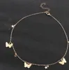 Two layers Necklace Choker Butterfly Star Bead pendant gold silver colors plated alloy chain women Fashion jewelry Epacket free