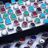 whole bulk lots assorted mix styles women's men's antique silver vintage turquoise stone rings brand new2217