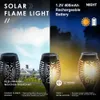 4 pièces LED lampe à flamme solaire scintillement étanche décoration de jardin paysage pelouse lampe chemin éclairage torche projecteur extérieur