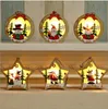 Christmas led light string decorations wooden luminous pendants Christmas tree decoration pendants Christmas gifts wooden pendants