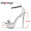 Stripper talons plate-forme sandales chaussure femme plate-forme talons hauts sandales sexy femmes chaussures femmes été Stripper Pole Dance bandes Y200620