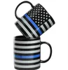 350ml Blue Line USA Tazze della polizia Blue Line Mug Tazza da caffè in ceramica Tazza da latte Trump Bicchieri da caffè Impugnatura Tazze in ceramica GGA3667-5
