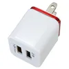 Högkvalitativ 5V 2.1 + 1A Double USB AC Travel US Wall Laddare Plug Dubbel laddare till Samsung Galaxy HTC Smart Phone Adapter DHL Gratis frakt