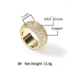 Anello d'oro cubano rotante ghiacciato Hiphop Diamond Rings 2020 New Fashion Mens Hip Hop Jewelry263Q