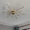 Lampada da soffitto in rame per soggiorno di lusso, postmoderna, minimalista, nordica, personalità creativa, per la casa, ristorante, lampada di cristallo molecolare