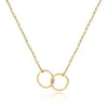 Collana casual a doppio cerchio Catena in oro argento Donna Iniziale Eternità Interlocking Hoop Infinity Collane con pendente DHL fast Ship