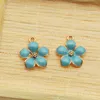 whole 100pcs Fashion classic Cute Enamel Flower Charms Pendant Necklace Bracelet DIY Unique Women Jewelry Accessory237s