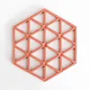 Silicone Coasters Hexagon PVC Tapis de PVC Durable Nonslip Hetresistant Sculpté Tapis Sculpté Tapis isolés Cuisine isolée Boissons Bâtisserie DHL Free Ship