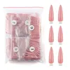 500 pièces/sac professionnel faux ongles longs pointes aiguilles acrylique presse sur faux ongles couleur bonbon couverture complète Nail Art manucure