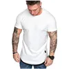 T-shirts hommes 2021 Summer Streetwear Hommes Vêtements M-3XL Casual Casual Manches T-shirt Hommes Slim Fit Chemises Solid Solid Tops Tee Homme