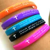 50pcs couleur 7mm largeur prière de sérénité "DIEU M'accorde .." bracelets en Silicone croix de la Bible bracelets en gros Lots de bijoux chrétiens