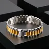 16mm 8.66'' stainless steel Treny Link chain bracelet bangle for Mens women punk style jewelry silver gold two tone