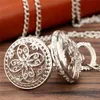 Antique Vintage Silver Hollow Out Butterfly Pocket Watches Quartz Analog Display Clock with Necklace Chain reloj de bolsillo