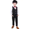 Completi abbigliamento 2021 Gilet Pantaloni 2 pezzi Abito da sposa per bambini Marca Flower Boys Smoking formale Set primavera scuola per 2-12 anni1