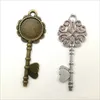 50st Big Key Cabochon Base Antik Silver Charms Pendants DIY För Smycken Gör Armband Halsband Örhängen 73 * 28mm DH0741 / 828