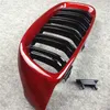 Modelo feito sob encomenda Modelo Double Slat Carro Malha Renal Grelhados Grelhados Para BMW 4 Série F32 Vermelho Chapéu De Carbono Grelhados