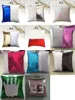 11 färger sequin kudde omslag sublimering kudde kasta örngott dekorativa som ändrar färg gåvor för tjejer lager m2652