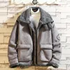 Bomber jacka män vinter tjock varma fleece teddy coat för mens sportkläder tracksuit manlig fluffig fleece hoodies coat