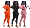 여자 트랙 슈트 여성의 활동적인 착용 패션 세트 후드 스플릿 사이드 탑 조깅 바지 슈트 트랙 슈트 일치하는 2 조각 피트니스 의상