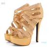 Hot Sale-sapatos frete grátis ePacket Ouro Prata Gladiador sandálias plataforma alta salto agulha vestido shoess