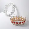 Bling Luxury Vintage Gold Wedding Crown Alloy Bridal Tiara Baroque Queen King Crown gold color rhinestone tiara crown Wedding Acce237h