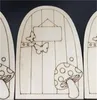 Wooden Fariy Door Ornaments Carving Small Gate Mushroom Butterfly Depicted Craft Doors Decoration Diy Wood Hut Gift Kids Children 0 35xp C2