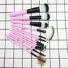 12pcs Professional Private Label Kabuki Cosmetic Make -upborstel Make -upborstel Set met Cilinder Case2470612