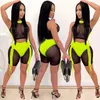 Sheer Mesh Sexy Sexe Two Piece Set Women Clothing Sets Summer Crop Top Biker Shorts Festival BodyCon 2 pièces Club Turniques For Women18875014