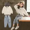2019 Neue Mädchen Kleidung Outfits Sets Cason Style Cotton Hoodie Sweatshirt Jeans 2pcs Herumn Kinderkleidung für 6 8 10 12 Alter291C6267676