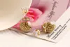 Earings for Woman Zircon Bijoux Gold plated Jewelry Big Size Glass Double simulated pearl Stud Earrings