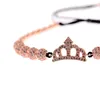 Luxury CZ King Crown Charm Men039s Copper Bead Macrame Bracelets Fashion Geometric Long Tube Set BraceletsBangles For Women Y23149091