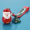 Mode god jul nyckel ring tecknad julgran Santa hatt strumpor nyckelringhållare väska hängande smycken vilja och sandig