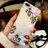 Mode Luxus Designer Strass Diamant Kristall Kamelie Blume transparente Hülle für iPhone 11 Pro Max x XR XS Max 6 7 8 Plus Hülle