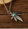 925 Sterling Silver Feather Eagle Turquoise Natural Crystal Men Kvinnor Halsband Pendantsmycken4755152