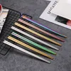 Pure Color 304 Stainless Steel Chopsticks Simple Style Tableware Hotel Kitchen Travel Dinnerware Supplies 4 Colors