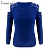 Women Ladies Tracksuit Cold Shouder Tops High talia Bandaż Modne Spodnie 2PCS SET SALUGE Zużycie swobodnie 3196621