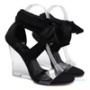 Hot Sale-Wrap Clear Heels Mode Luxus Designer Damen Schuhe Gladiator Damen Sandalen Damen Plateau Wedges Heels Sandalen Größe 35 bis 41