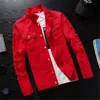 Veste en jean Homme coupe-vent Streetwear veste en jean Homme décontracté mode manteau rose rouge noir