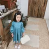 Filles bouffées à manches longues 2020 automne Nouveaux enfants vintage falbala robe plissée enfant robe princesse A41194361140