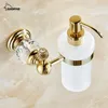 Europe en laiton Crystal Liquid Soap Dispentier Antique Grosted Very Container Bottle With Silver Finish Bathroom Products ZY10 Y200402784