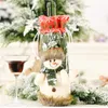 Noel Yılbaşı Dekorasyon JK2008XB için Noel Şarap Şişe Kapağı Noel Baba Kardan Adam Elk Çorap bulaşığı