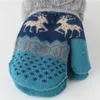 Moda Knit e do velo Mittens Para 4-12 anos de miúdos Adorável Pixel Estilo Meadows cervos quente grossa Luvas Com Asa Rope