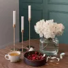 3PCSSet European Style Metal Candle Holders Simple Golden Wedding Decoration Bar Party Living Room Decor Hemdekor Candlestick6579591