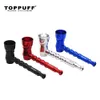 Pipe à fumer en métal en aluminium Toppuff avec grand bol en métal 78mm Pipes à tabac en métal portables Quatre couleurs différentes