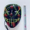 Maschere per il viso luminose per designer di Halloween LED Glowing Horror Mask Purge Face Cover INS Costume DJ Party Light Up Masks Glow In Dark D81805