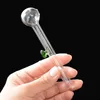 Oil Burner Glass Pipe Pyrex Pipe for Smoking Bubbler Transparent Glass Tube with Colored Dot Oil Nail Burning Jumbo Pipe Smoking Accessories